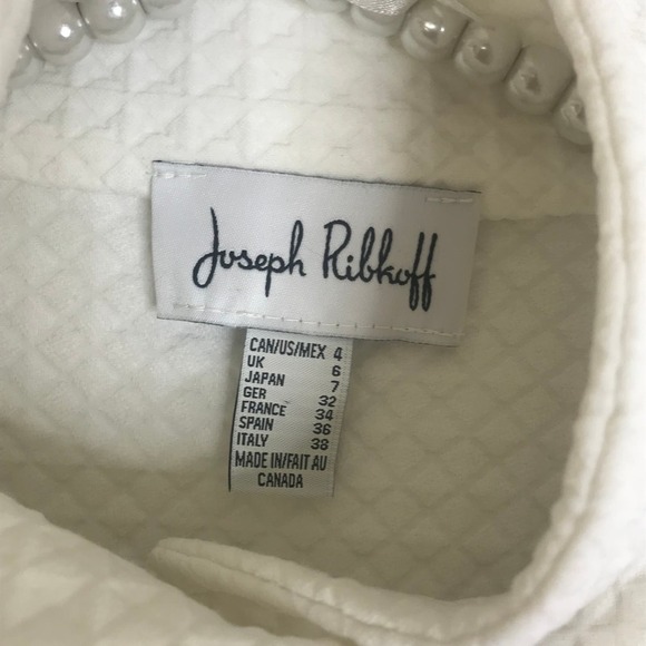 Joseph Ribkoff White and Black Blazer SZ 4 - Picture 7 of 8